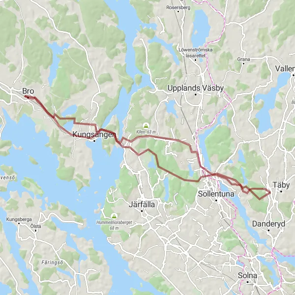 Map miniature of "Explore Stockholm's Diverse Landscapes" cycling inspiration in Stockholm, Sweden. Generated by Tarmacs.app cycling route planner