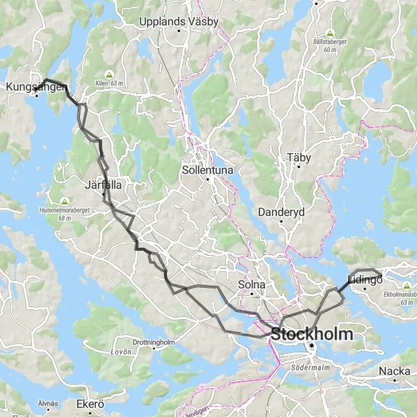 Map miniature of "Royal Palace and Nature Escape" cycling inspiration in Stockholm, Sweden. Generated by Tarmacs.app cycling route planner