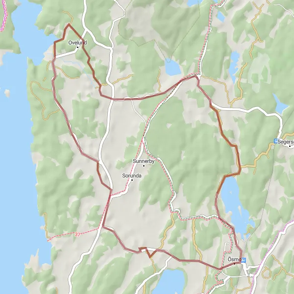 Map miniature of "Blista to Viking House Gravel Route" cycling inspiration in Stockholm, Sweden. Generated by Tarmacs.app cycling route planner