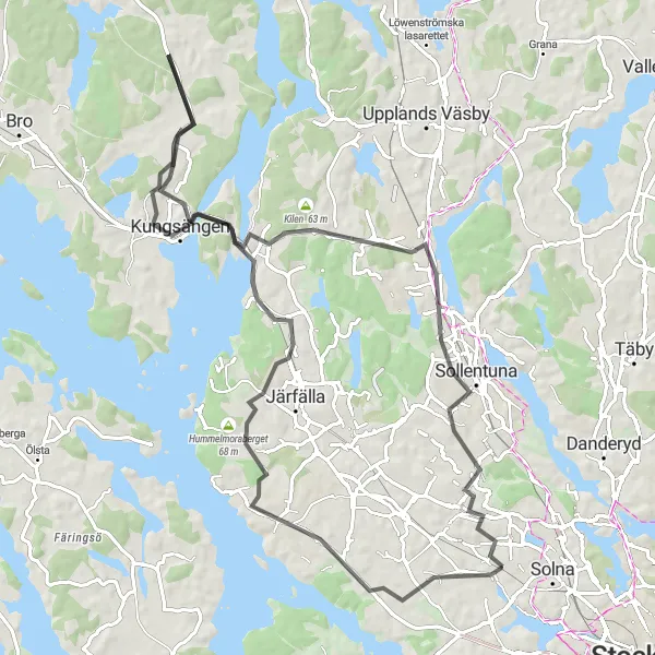 Map miniature of "Blackeberg Road Adventure" cycling inspiration in Stockholm, Sweden. Generated by Tarmacs.app cycling route planner