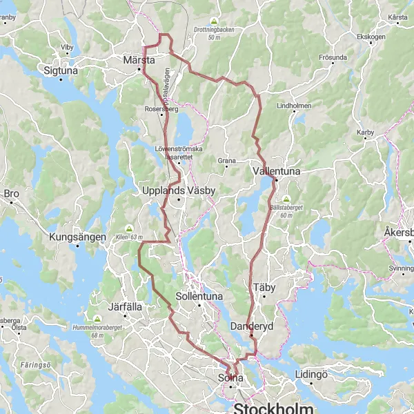 Kartminiatyr av "Ruin Runten från Sundbyberg" cykelinspiration i Stockholm, Sweden. Genererad av Tarmacs.app cykelruttplanerare