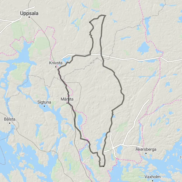 Map miniature of "Täby to Roslags-Näsby Loop " cycling inspiration in Stockholm, Sweden. Generated by Tarmacs.app cycling route planner