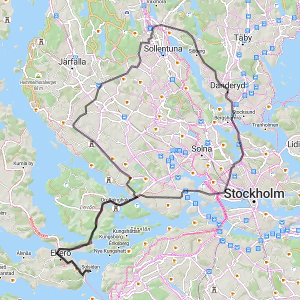 Kartminiatyr av "Nockebyhov Cykelrunda" cykelinspiration i Stockholm, Sweden. Genererad av Tarmacs.app cykelruttplanerare