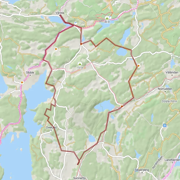 Kartminiatyr av "Bremora till Norr Källsta" cykelinspiration i Stockholm, Sweden. Genererad av Tarmacs.app cykelruttplanerare