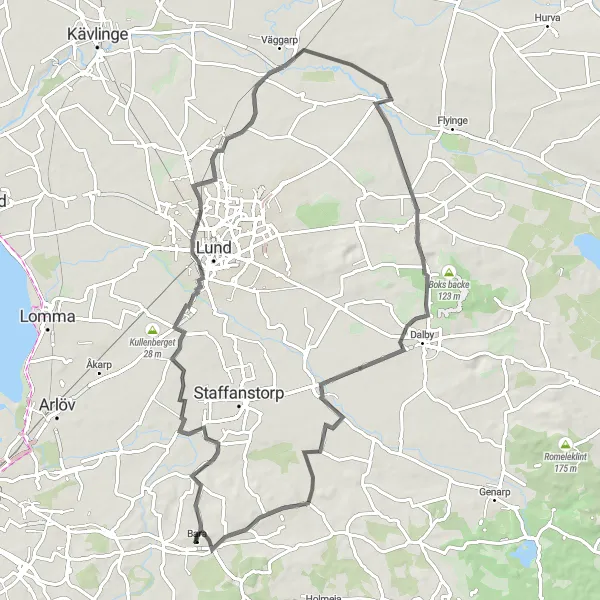 Map miniature of "Särslöv Adventure" cycling inspiration in Sydsverige, Sweden. Generated by Tarmacs.app cycling route planner