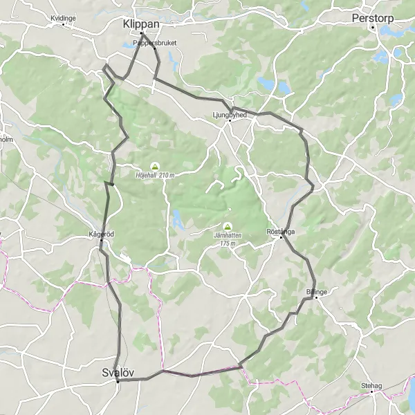 Map miniature of "Historical Landmarks and Scenic Views" cycling inspiration in Sydsverige, Sweden. Generated by Tarmacs.app cycling route planner