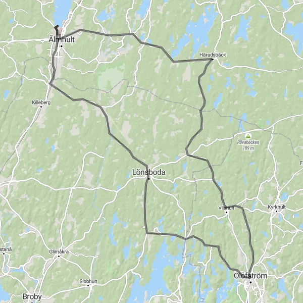 Map miniature of "Nature and Heritage Cycling Adventure" cycling inspiration in Sydsverige, Sweden. Generated by Tarmacs.app cycling route planner