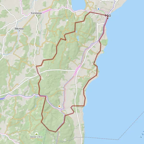 Map miniature of "Norra Fågelås and Gate Gravel Adventure" cycling inspiration in Västsverige, Sweden. Generated by Tarmacs.app cycling route planner