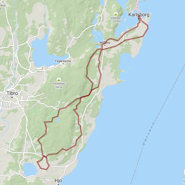 Map miniature of "Baggakull Loop" cycling inspiration in Västsverige, Sweden. Generated by Tarmacs.app cycling route planner