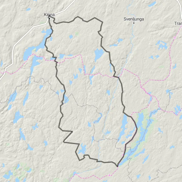 Map miniature of "Panoramic Exploration Route" cycling inspiration in Västsverige, Sweden. Generated by Tarmacs.app cycling route planner