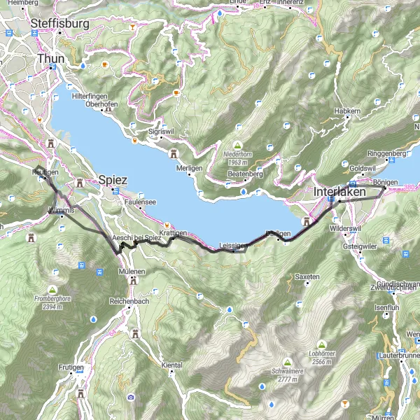 Karten-Miniaturansicht der Radinspiration "Historische Sehenswürdigkeiten und malerische Landschaften" in Espace Mittelland, Switzerland. Erstellt vom Tarmacs.app-Routenplaner für Radtouren