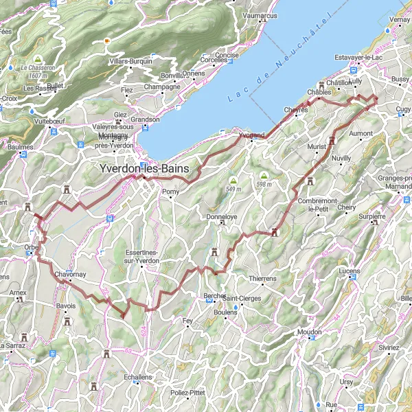 Miniatura della mappa di ispirazione al ciclismo "Epeney-Vuarrens Gravel Cycling Route" nella regione di Espace Mittelland, Switzerland. Generata da Tarmacs.app, pianificatore di rotte ciclistiche