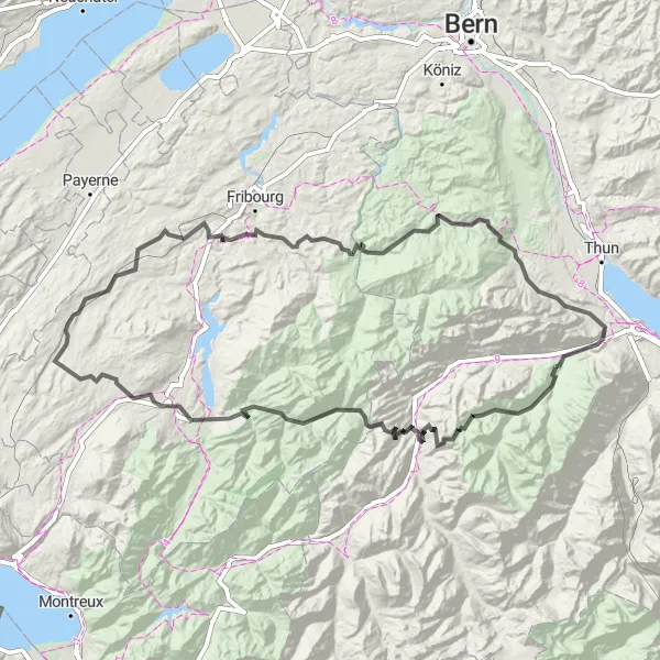 Map miniature of "Ultimate Alpine Challenge" cycling inspiration in Espace Mittelland, Switzerland. Generated by Tarmacs.app cycling route planner