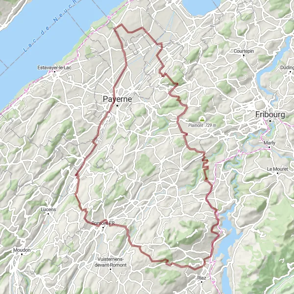 Miniaturekort af cykelinspirationen "Gruscykelrute til Marsens" i Espace Mittelland, Switzerland. Genereret af Tarmacs.app cykelruteplanlægger