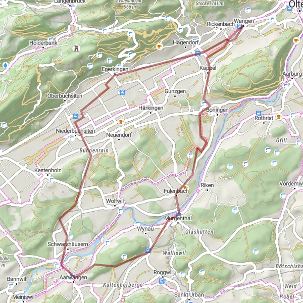 Karten-Miniaturansicht der Radinspiration "Gravel-Tour durch Fulenbach und Aarwangen" in Espace Mittelland, Switzerland. Erstellt vom Tarmacs.app-Routenplaner für Radtouren