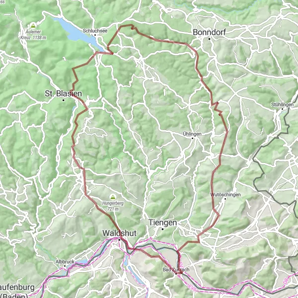 Map miniature of "Scenic Gravel Circuit" cycling inspiration in Nordwestschweiz, Switzerland. Generated by Tarmacs.app cycling route planner