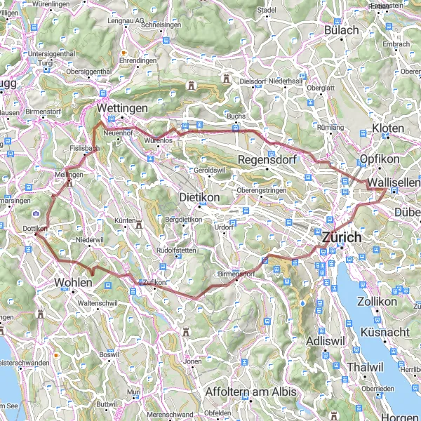 Kartminiatyr av "Grusvägar och natursköna vyer" cykelinspiration i Nordwestschweiz, Switzerland. Genererad av Tarmacs.app cykelruttplanerare