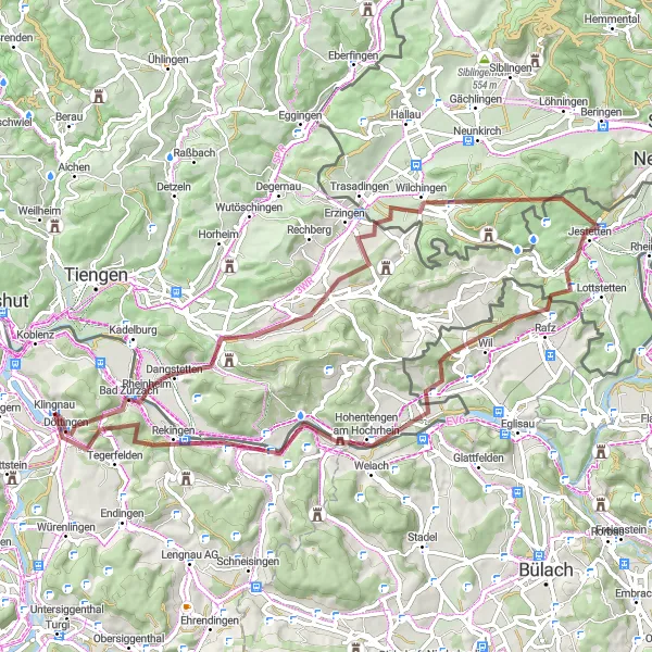 Miniatua del mapa de inspiración ciclista "Ruta Gravel por Pueblos Históricos" en Nordwestschweiz, Switzerland. Generado por Tarmacs.app planificador de rutas ciclistas
