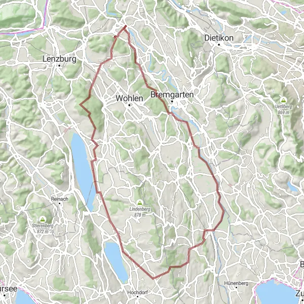 Kartminiatyr av "Gruscykling i Nordvästschweiz" cykelinspiration i Nordwestschweiz, Switzerland. Genererad av Tarmacs.app cykelruttplanerare