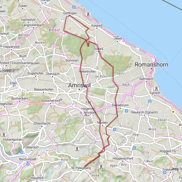Miniatura mapy "Trasa Gravelowa do Dozwil" - trasy rowerowej w Ostschweiz, Switzerland. Wygenerowane przez planer tras rowerowych Tarmacs.app