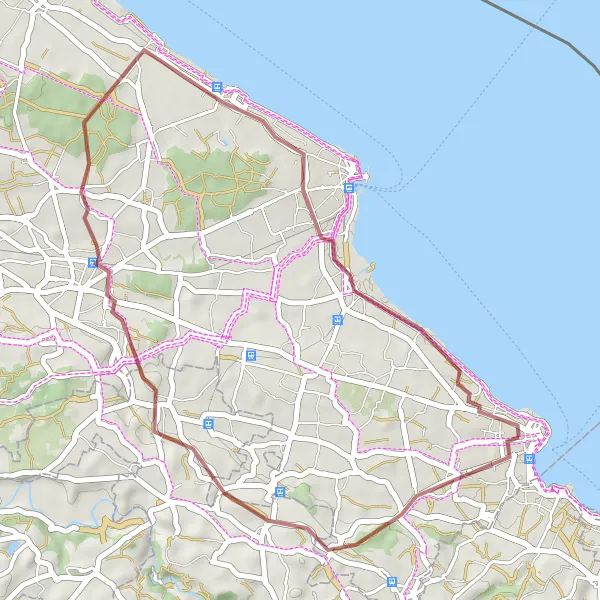 Map miniature of "Seaside Retreat Gravel Ride" cycling inspiration in Ostschweiz, Switzerland. Generated by Tarmacs.app cycling route planner