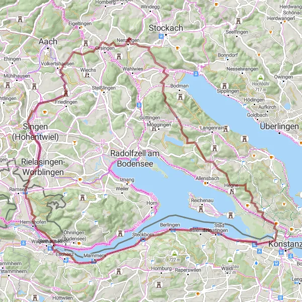 Miniatura della mappa di ispirazione al ciclismo "Epico Giro in Mountain Bike da Steckborn" nella regione di Ostschweiz, Switzerland. Generata da Tarmacs.app, pianificatore di rotte ciclistiche