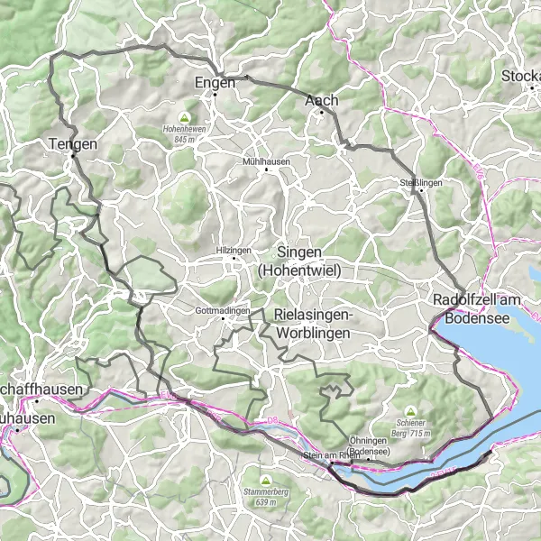 Karten-Miniaturansicht der Radinspiration "Rheinufer und idyllische Ortschaften" in Ostschweiz, Switzerland. Erstellt vom Tarmacs.app-Routenplaner für Radtouren