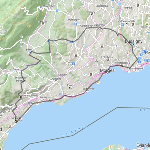 Miniatua del mapa de inspiración ciclista "Ruta Escénica en Bicicleta Allaman" en Région lémanique, Switzerland. Generado por Tarmacs.app planificador de rutas ciclistas