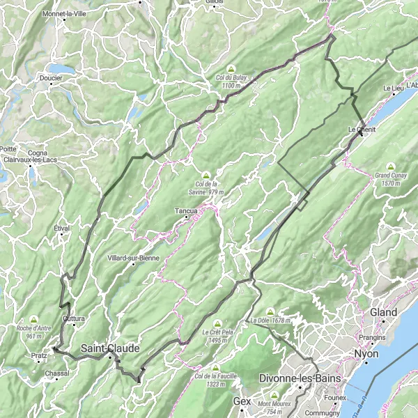 Miniatura della mappa di ispirazione al ciclismo "Avventura su strada da Le Chenit a 4807" nella regione di Région lémanique, Switzerland. Generata da Tarmacs.app, pianificatore di rotte ciclistiche