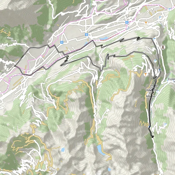 Miniatura della mappa di ispirazione al ciclismo "Tra Basse-Nendaz e Chamoson" nella regione di Région lémanique, Switzerland. Generata da Tarmacs.app, pianificatore di rotte ciclistiche