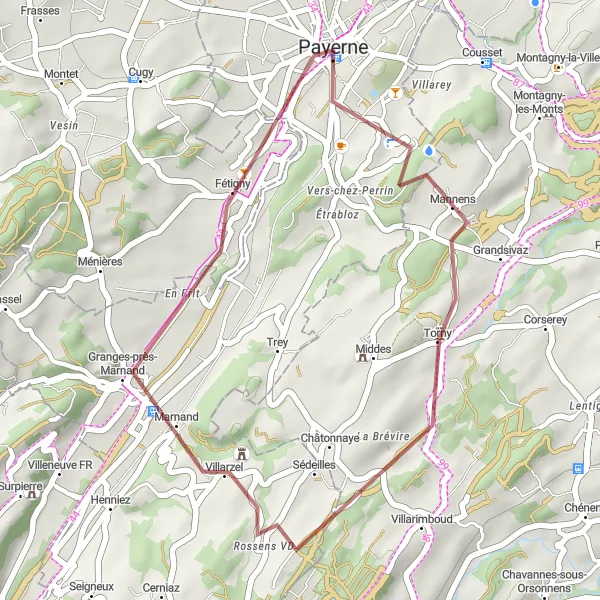 Karten-Miniaturansicht der Radinspiration "Entspannte Fahrt durch die idyllische Landschaft" in Région lémanique, Switzerland. Erstellt vom Tarmacs.app-Routenplaner für Radtouren