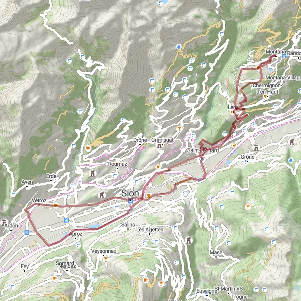 Karten-Miniaturansicht der Radinspiration "Entdecken Sie die Schönheit von Randogne" in Région lémanique, Switzerland. Erstellt vom Tarmacs.app-Routenplaner für Radtouren