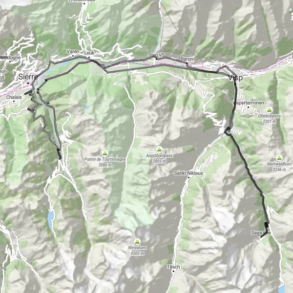 Map miniature of "The Ultimate Alpine Challenge" cycling inspiration in Région lémanique, Switzerland. Generated by Tarmacs.app cycling route planner