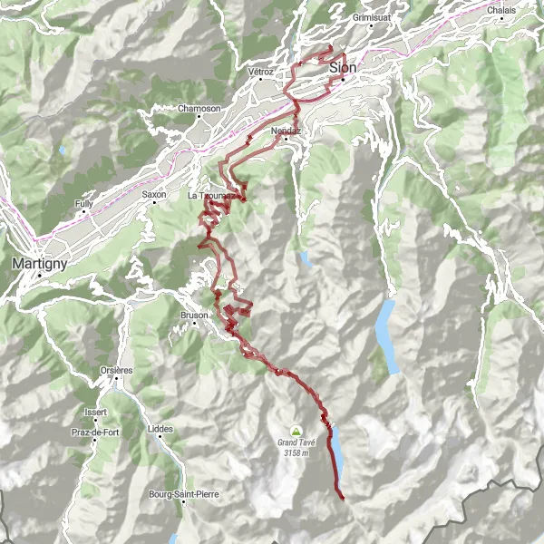 Miniatua del mapa de inspiración ciclista "Gran circuito de montaña al Pra Da Dzeu" en Région lémanique, Switzerland. Generado por Tarmacs.app planificador de rutas ciclistas