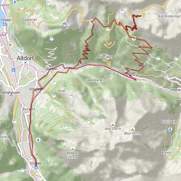 Karten-Miniaturansicht der Radinspiration "Abenteuerliches Gravel-Biking durch die Natur" in Zentralschweiz, Switzerland. Erstellt vom Tarmacs.app-Routenplaner für Radtouren