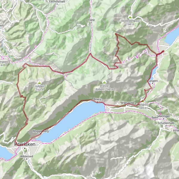 Miniatura mapy "Pogranicze Lungern i Sörenberg na rowerze gravelowym" - trasy rowerowej w Zentralschweiz, Switzerland. Wygenerowane przez planer tras rowerowych Tarmacs.app