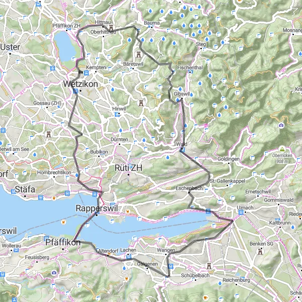 Mapa miniatúra "Okružná cyklistická trasa cez Galgenen, Zentralschweiz" cyklistická inšpirácia v Zentralschweiz, Switzerland. Vygenerované cyklistickým plánovačom trás Tarmacs.app