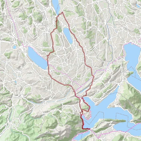 Zemljevid v pomanjšavi "Gravel Pohod v Naravo" kolesarske inspiracije v Zentralschweiz, Switzerland. Generirano z načrtovalcem kolesarskih poti Tarmacs.app