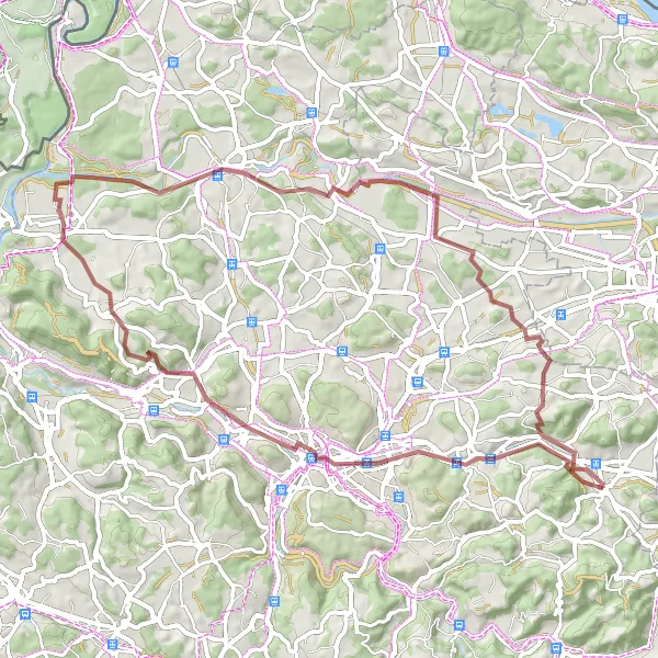 Kartminiatyr av "Oppdag Elgg på 62 km grusvei tur" sykkelinspirasjon i Zürich, Switzerland. Generert av Tarmacs.app sykkelrutoplanlegger