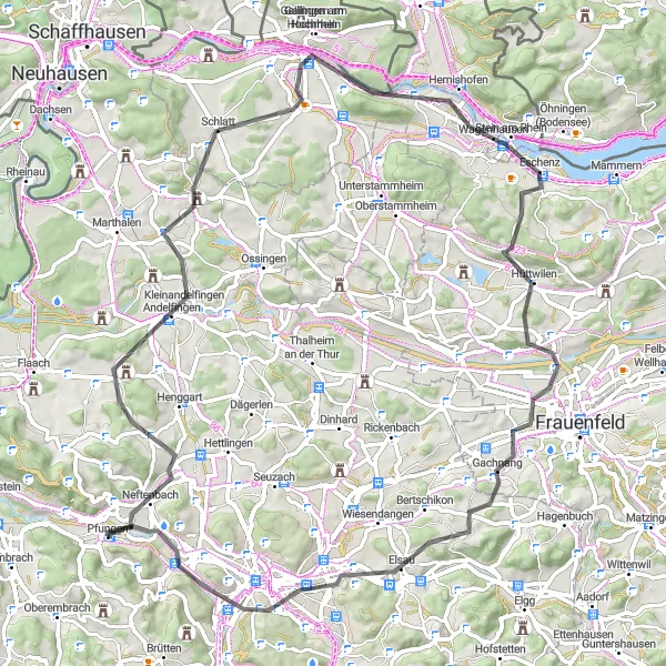 Map miniature of "The Forenbuck Adventure" cycling inspiration in Zürich, Switzerland. Generated by Tarmacs.app cycling route planner