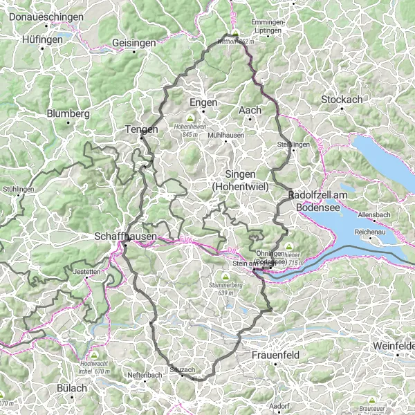 Kartminiatyr av "Oppdag Kulturelle Skatter langs Bodensee" sykkelinspirasjon i Zürich, Switzerland. Generert av Tarmacs.app sykkelrutoplanlegger