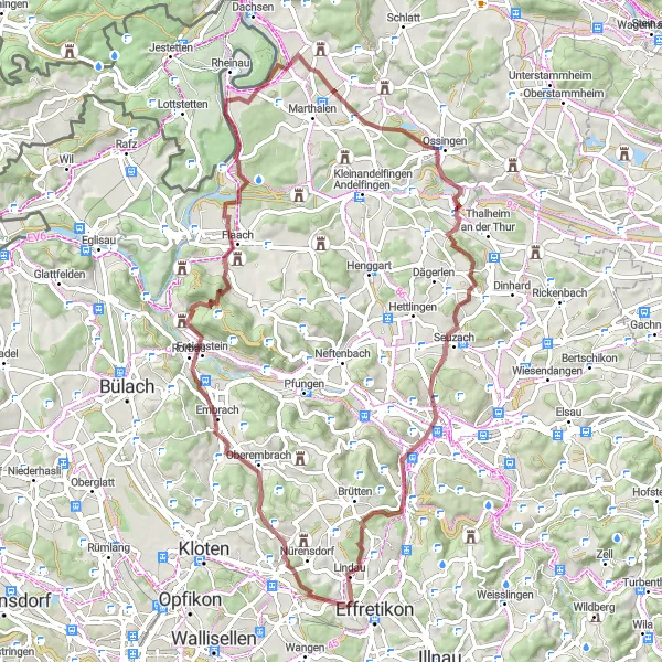 Map miniature of "Tagelswangen - Gibisnüt Gravel Challenge" cycling inspiration in Zürich, Switzerland. Generated by Tarmacs.app cycling route planner