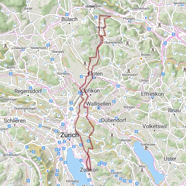 Zemljevid v pomanjšavi "Zürichberg in Riesbach" kolesarske inspiracije v Zürich, Switzerland. Generirano z načrtovalcem kolesarskih poti Tarmacs.app