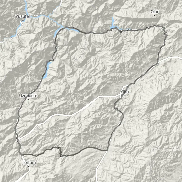 Map miniature of "Narman - Erzurum Round-Trip" cycling inspiration in Erzurum, Erzincan, Bayburt, Turkey. Generated by Tarmacs.app cycling route planner