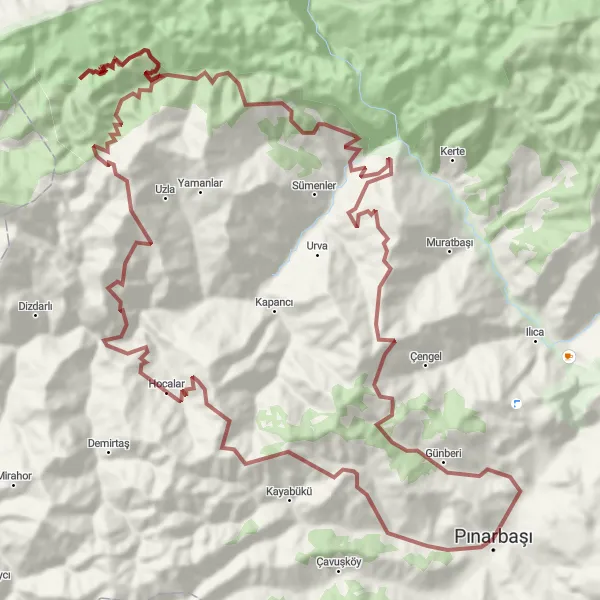 Map miniature of "Gravel Adventure in Valla Canyon" cycling inspiration in Kastamonu, Çankırı, Sinop, Turkey. Generated by Tarmacs.app cycling route planner