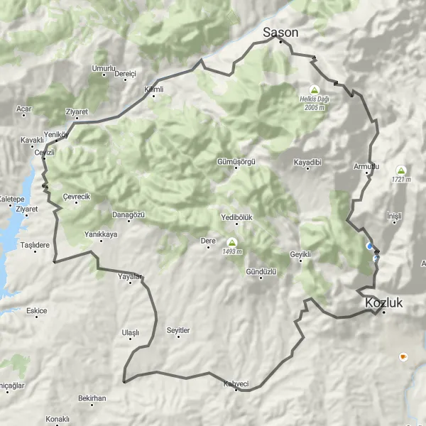 Map miniature of "Mardin and Batman Adventure" cycling inspiration in Mardin, Batman, Şırnak, Siirt, Turkey. Generated by Tarmacs.app cycling route planner