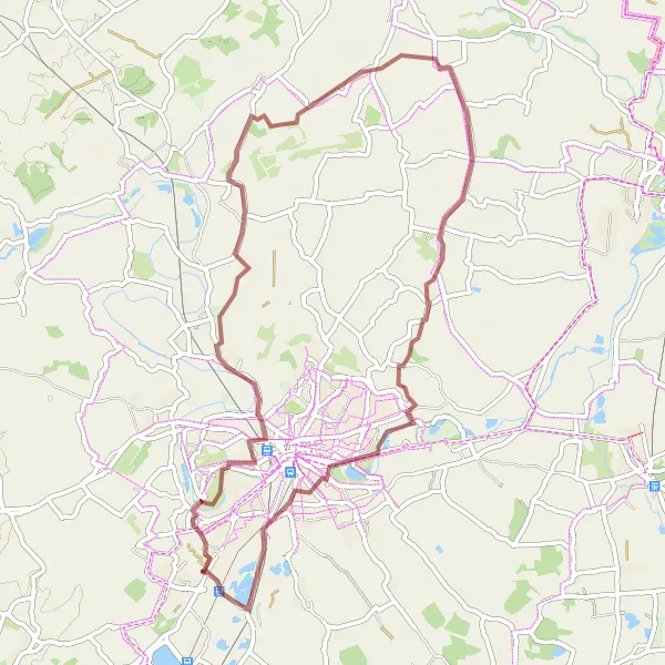 Map miniature of "The Gravel Adventure" cycling inspiration in Bedfordshire and Hertfordshire, United Kingdom. Generated by Tarmacs.app cycling route planner