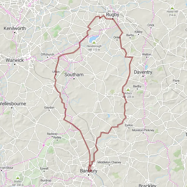 Map miniature of "The Countryside Expedition" cycling inspiration in Berkshire, Buckinghamshire and Oxfordshire, United Kingdom. Generated by Tarmacs.app cycling route planner