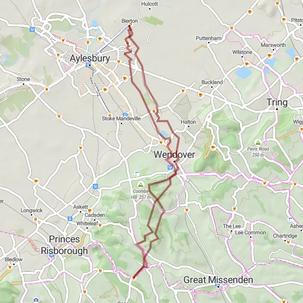 Map miniature of "Dunsmore Exploration" cycling inspiration in Berkshire, Buckinghamshire and Oxfordshire, United Kingdom. Generated by Tarmacs.app cycling route planner