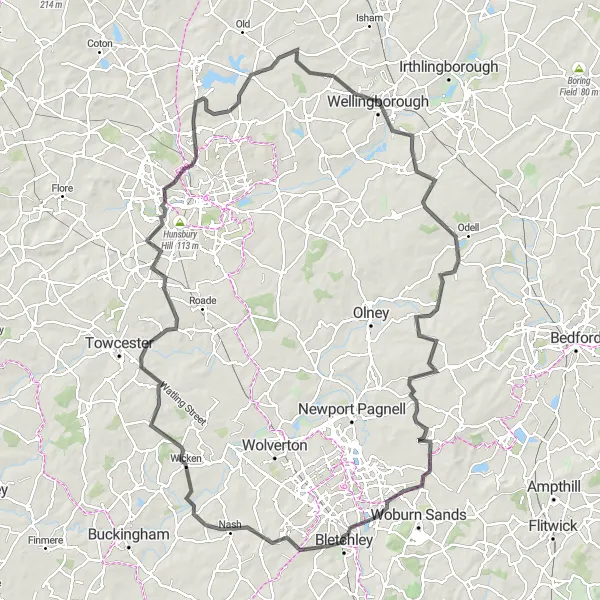 Map miniature of "The Classic Road Adventure" cycling inspiration in Berkshire, Buckinghamshire and Oxfordshire, United Kingdom. Generated by Tarmacs.app cycling route planner